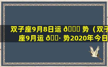 双子座9月8日运 🐈 势（双子座9月运 🌷 势2020年今日运势）